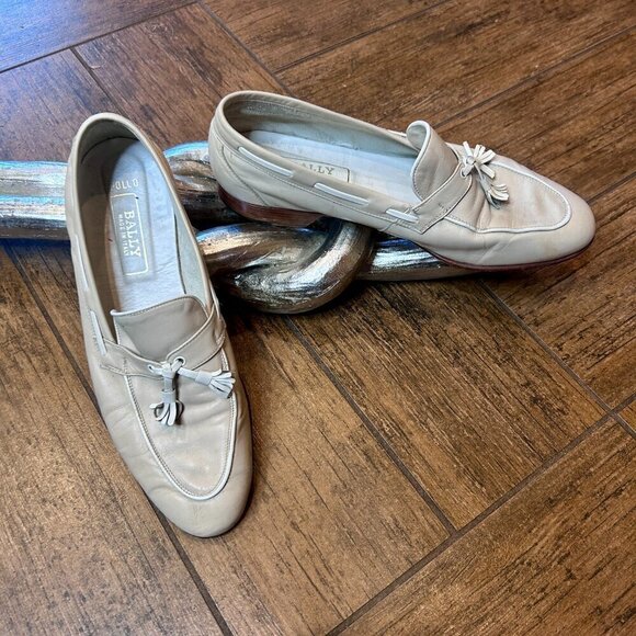 Bally Vintage Italian Made Apollo Beige Tassel Loafers Size 8.5 main image 5
